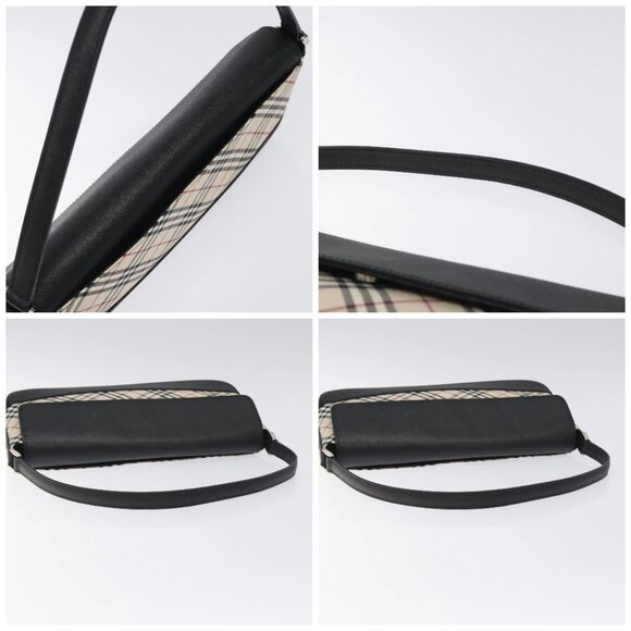 BURBERRY Nova Check Shoulder Bag Canvas Leather Beige Silver Auth 126873V - Picture 16 of 16